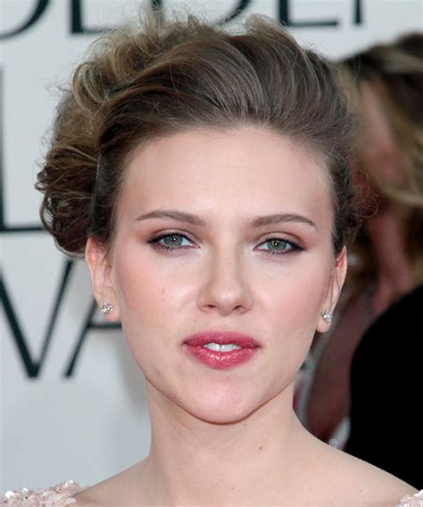 Scarlett Johansson Long Curly Formal Updo Hairstyle Dark