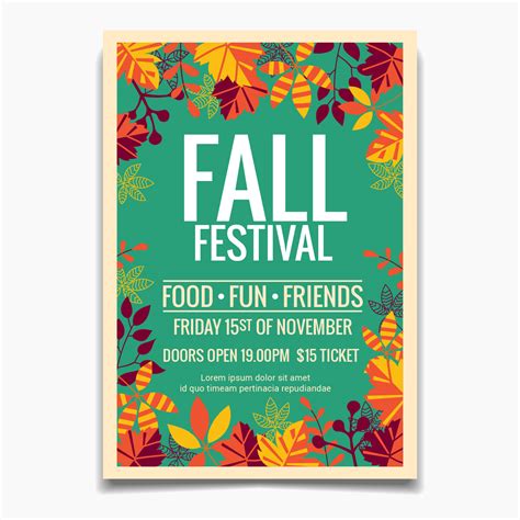 Fall Festival Flyer Or Poster Template 663580 Vector Art At Vecteezy