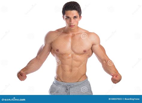 Muscles Flexing Posing Bodybuilder Bodybuilding Strong Muscular Stock