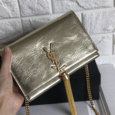 Ysl Saint Laurent Slp Kate Chain Flap Bag Gold Color Original Leather