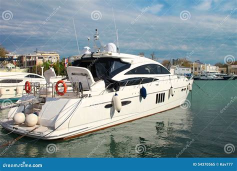 A Luxury Yacht At The Yacht Club In The Port Stock Image Image Of