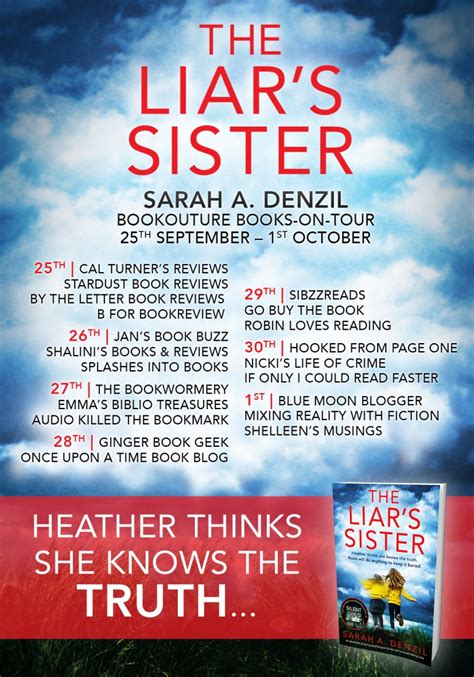 Books On Tour The Liars Sister By Sarah A Denzil Jans Book Buzz