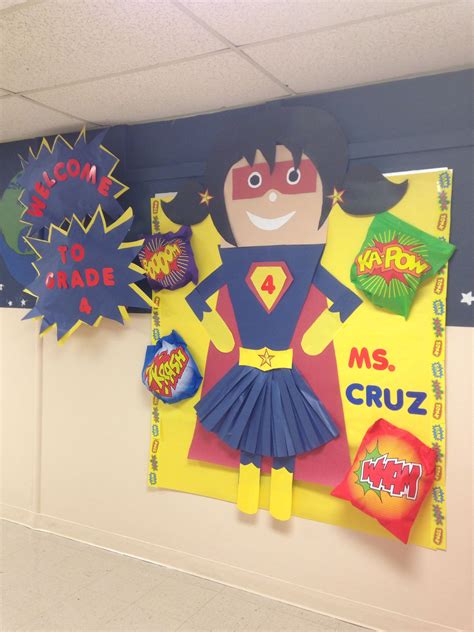 Mscruzs Back To School Bulletin Board Superhero Classroom
