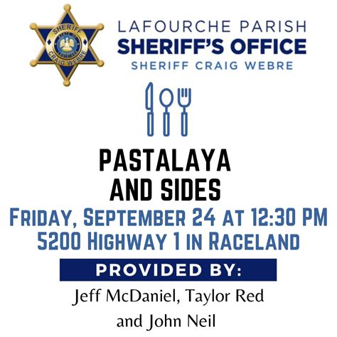 Free hot meals available at LPSO Fleet Operations Center in Raceland