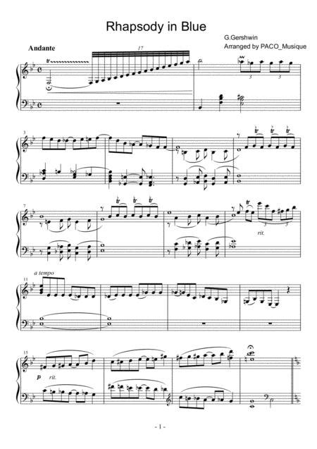 Free Sheet Music Gershwin George Arrangement Pour Piano Seul