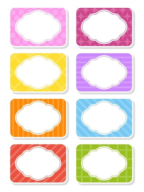 Premium Vector Set Stickers For Design Empty Template Name Tags