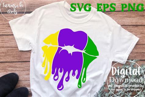 Mardi Gras Dripping Lips SVG Cut File Graphic By TanuschArts Creative