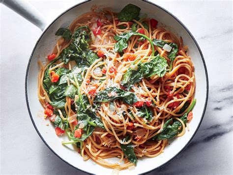 Check spelling or type a new query. One-Pot Pasta With Spinach and Tomatoes - Cooking Light