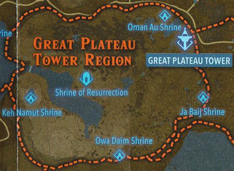Great Plateau Legend Of Zelda Breath Of The Wild Shrine Map