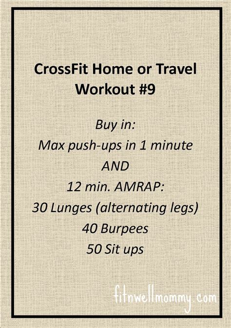 Crossfit Home Or Travel Wod 9 Deliciously Fit