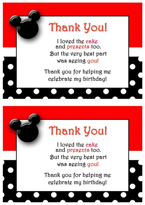 Maybe you would like to learn more about one of these? Mickey Thank you Cards | Birthday Printable