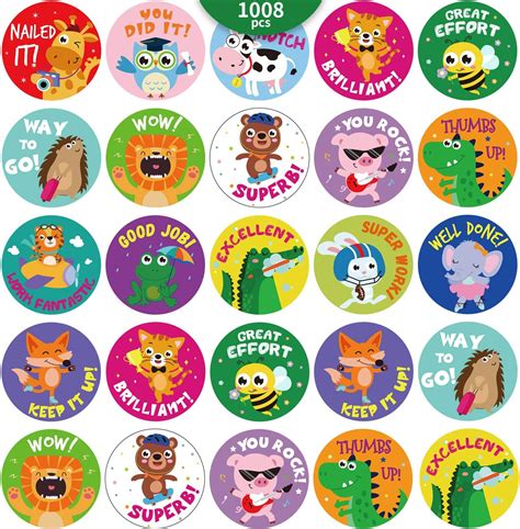 1008 Pieces Animal Reward Stickers For Kids Student Award