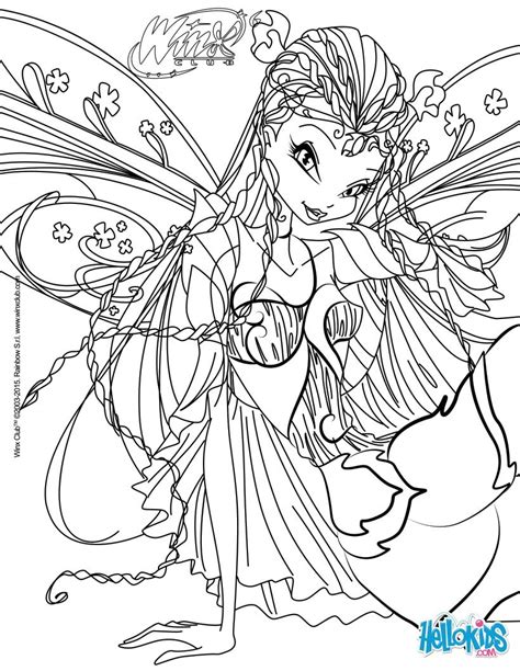 WINX CLUB Coloring Pages Flora Transformation Bloomix Cartoon