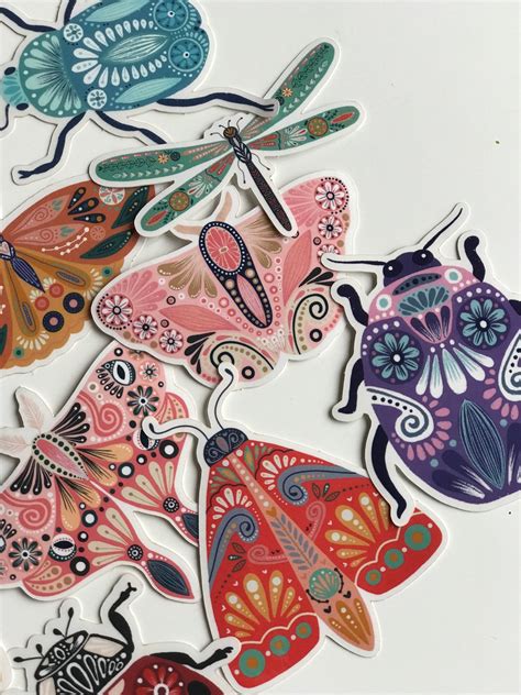 Cute Insect Waterproof Sticker Pack Of 12 Etsy