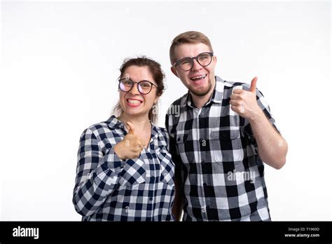 Nerds Geek Bespectacled And Funny People Concept A Couple Of Nerds