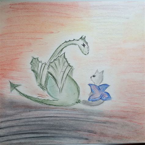 Cat And Dragon Mythical Pastel Mythical Dragon Pastel Cats