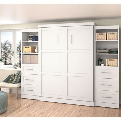 Boutique Queen Wall Bed With Two 25 Storage Units With Drawers In