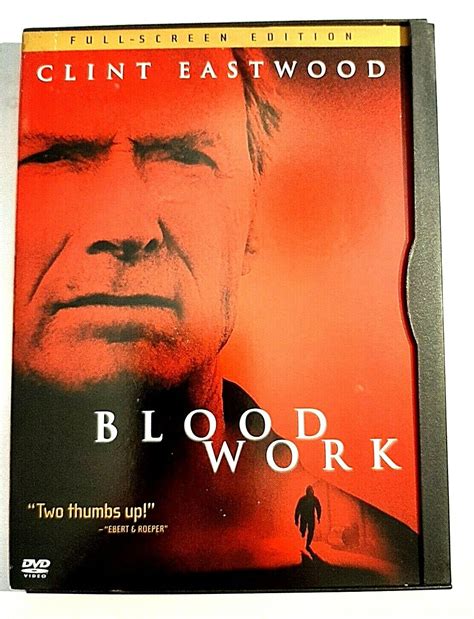 Blood Work Dvd 2002 Full Frame Clint Eastwood Two Thumbs Up Full