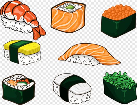 Ilustración De Sushi Surtido Sushi Cocina Japonesa Onigiri Hayao