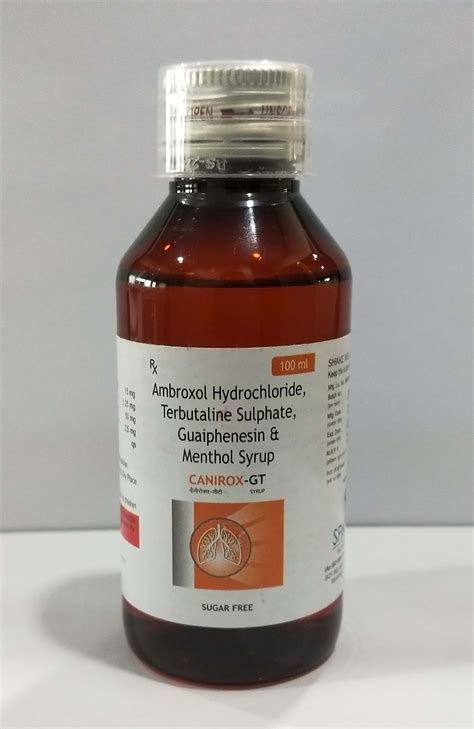 Ambroxol Hydrochloride Terbutaline Sulphate Guaiphenesin And Menthol