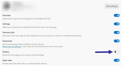 How To Turn Off Or Turn On History Sync In Edge Browser