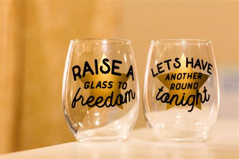Two Stemless Wine Glasses Inspired By Hamilton Broadway Musical Theater Stemless Wine Glasses