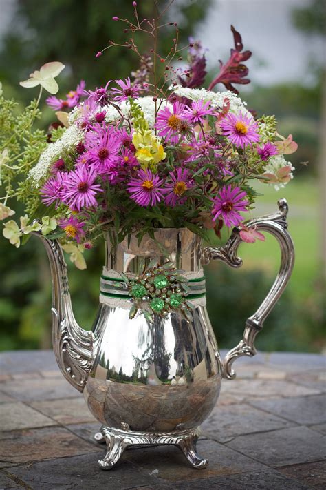 Upcycled Vintage Silver Teapot For Succulents Or Flowers Etsy