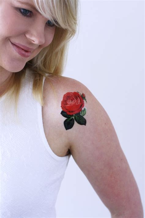 Small Rose Temporary Tattoo Small Temporary Tattoo Floral Etsy