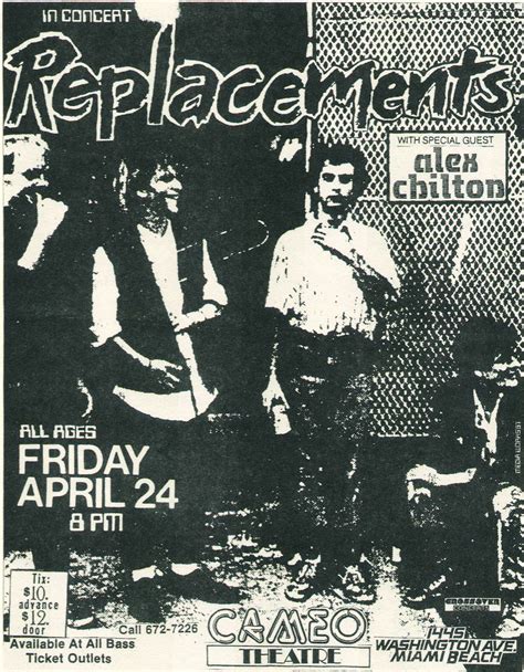 The Replacements Gig Poster With Special Guest Alex Chilton Live At The