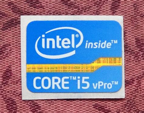 Intel Core I5 Vpro Inside Sticker 155 X 21mm Sandy Bridge Version For