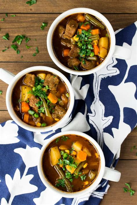 The white wine and fresh thyme add a sophisticated. Instant Pot Vegetable Beef Soup - Delicious Little Bites