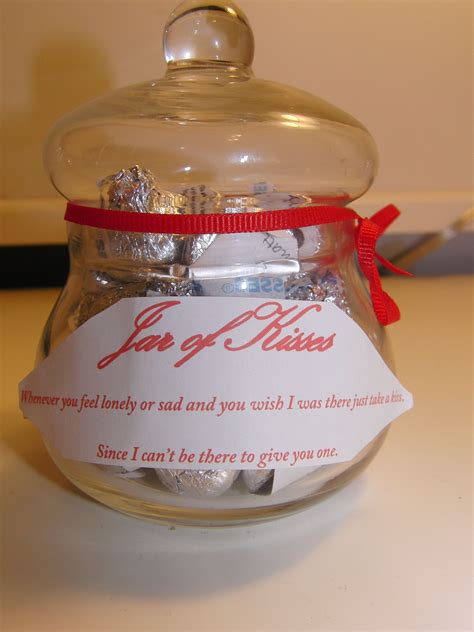 Great For A Long Distance Relationship A Jar Of Kisses I Wrote Little