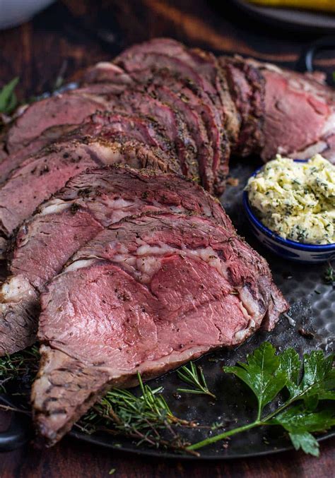 Grilled Prime Rib With Herb Compound Butter