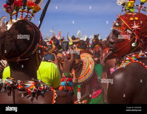 Rendille And Turkana Tribes Dancing Together During A Festival Turkana Lake Loiyangalani