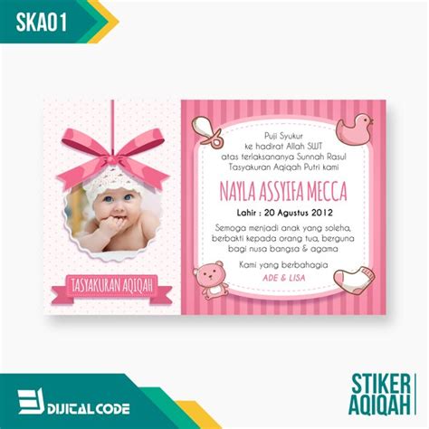 Harga murah di lapak tazkia sticker. Jual SKA01 Stiker Label Syukuran Aqiqah Kelahiran Anak di ...