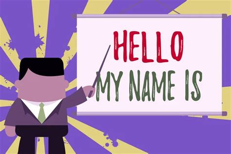 Text Sign Showing Hello My Name Is Conceptual Photo Introducing Yourself To New Showing Workers