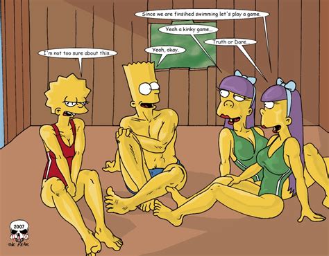 Rule Bart Simpson Bow Comic Female Human Lisa Simpson Male Sherri Swimsuit Tagme Terri The