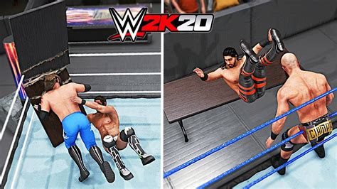 Wwe 2k20 All Table Finishers Youtube