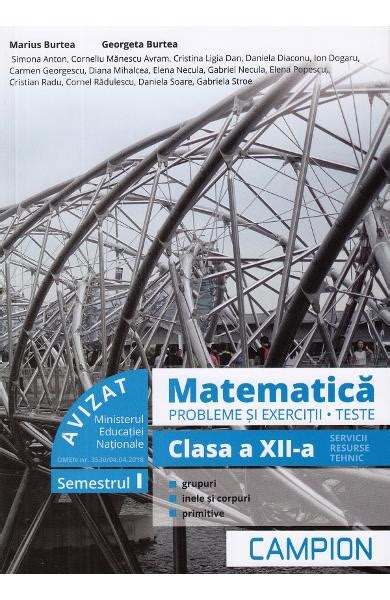 Matematica Probleme Si Exercitii Teste Clasa 12 Sem1 Marius