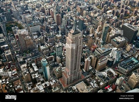New York Aerial View Of Empire State Building Stock Photo Alamy