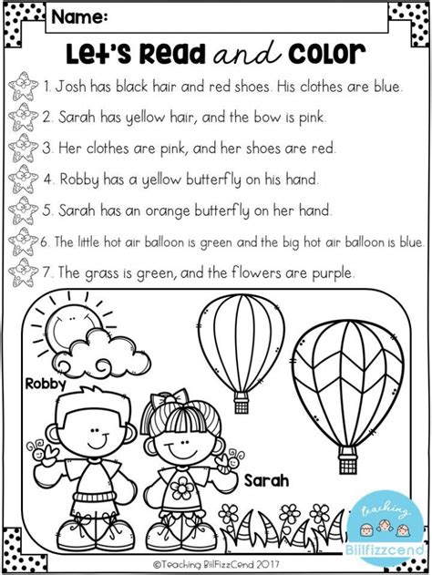 Read And Color Worksheets Worksheetsday