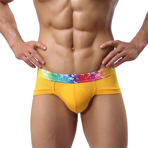 Slip Spandex Bulge Enhancing Briefs Mens Underwear Sexy Mesh Low Rise Lingerie