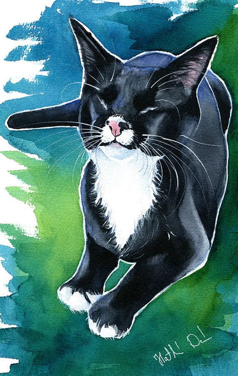 Muffin Tuxedo Cat Painting Painting By Dora Hathazi Mendes Pixels