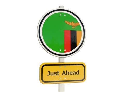 Road Sign Illustration Of Flag Of Zambia