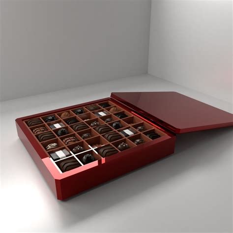 Chocolates In A Box 3d Model Cgtrader
