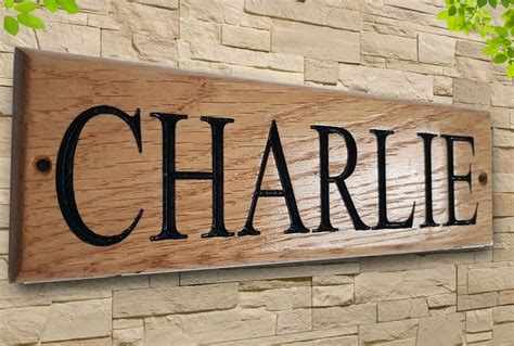 Personalised Oak House Signcarved Custom Engraved Outdoor Wooden