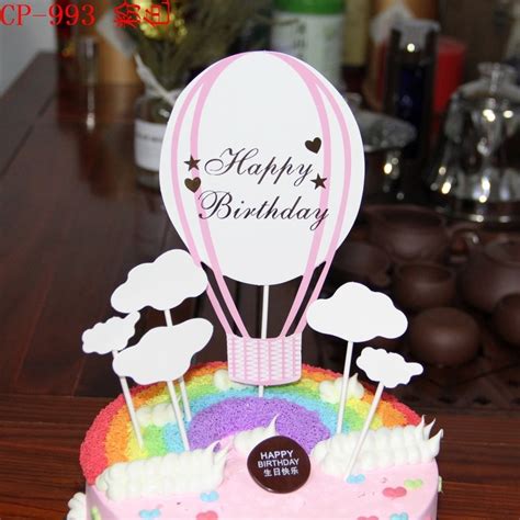 6pcsset Cake Decoration Hot Air Balloon Cake Picks Cupcake Toppers