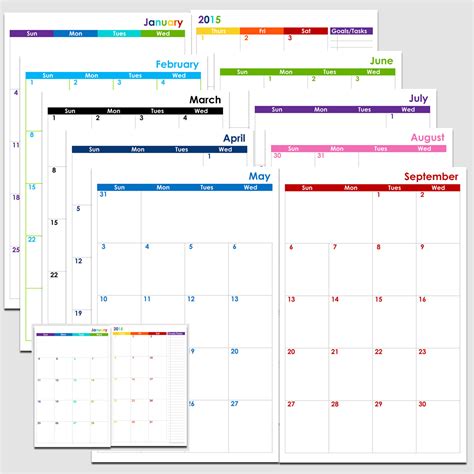A3 Monthly Planner Printable Template 2020 June July August Example