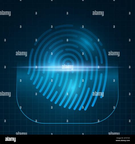 Fingerprint For Computer System Security With Grid Scan Padlock