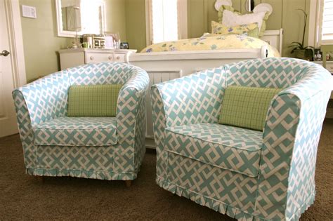 Custom Slipcovers by Shelley: Pair of Barrel Chairs
